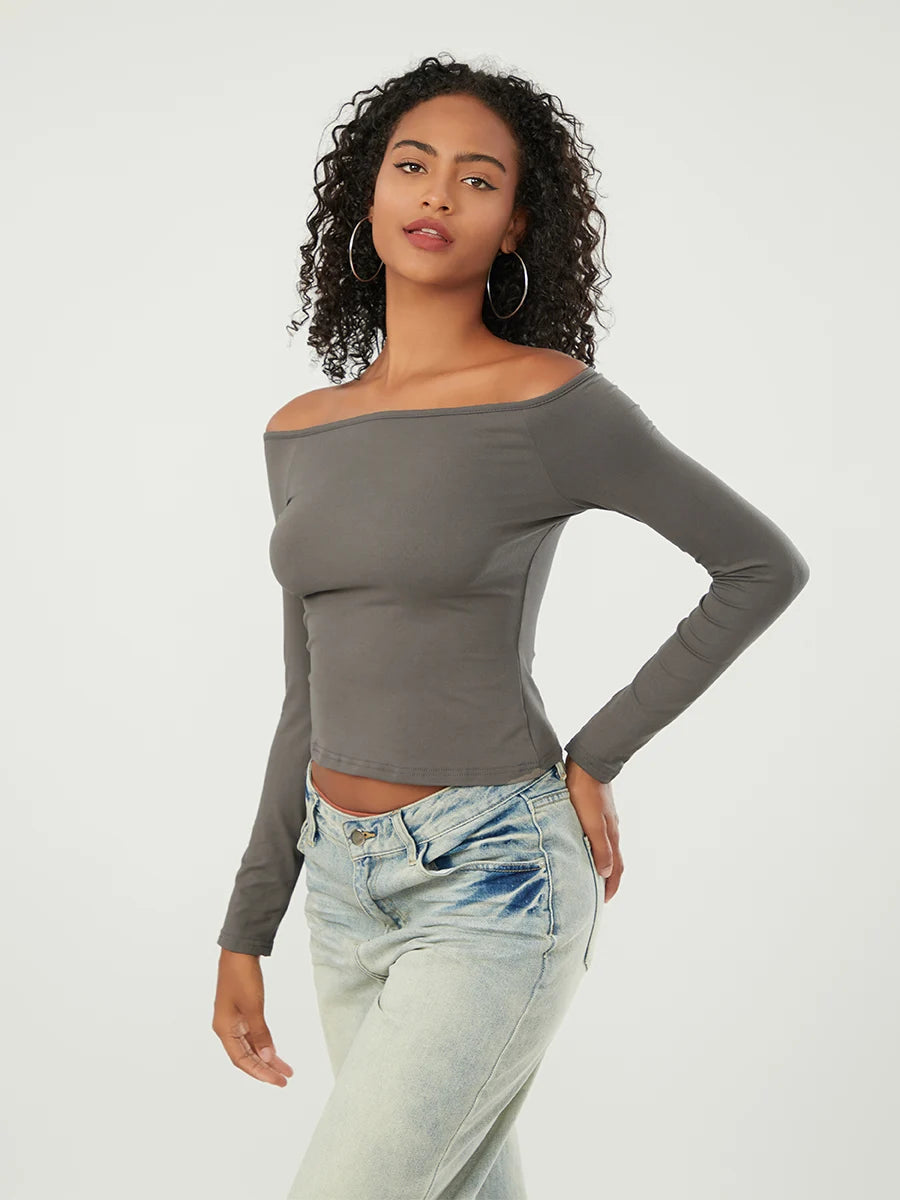 Long-Sleeve Off-the-Shoulder PlushSoft Top
