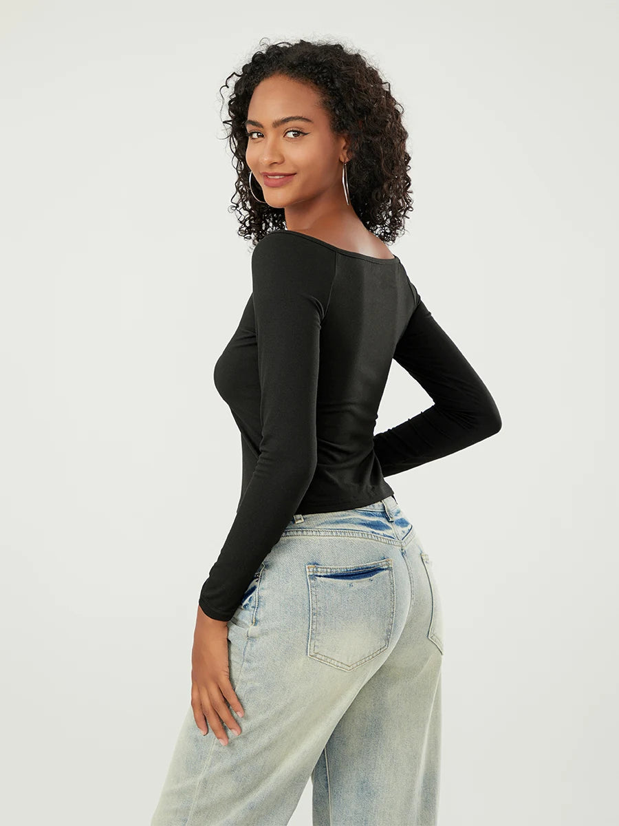 Long-Sleeve Off-the-Shoulder PlushSoft Top