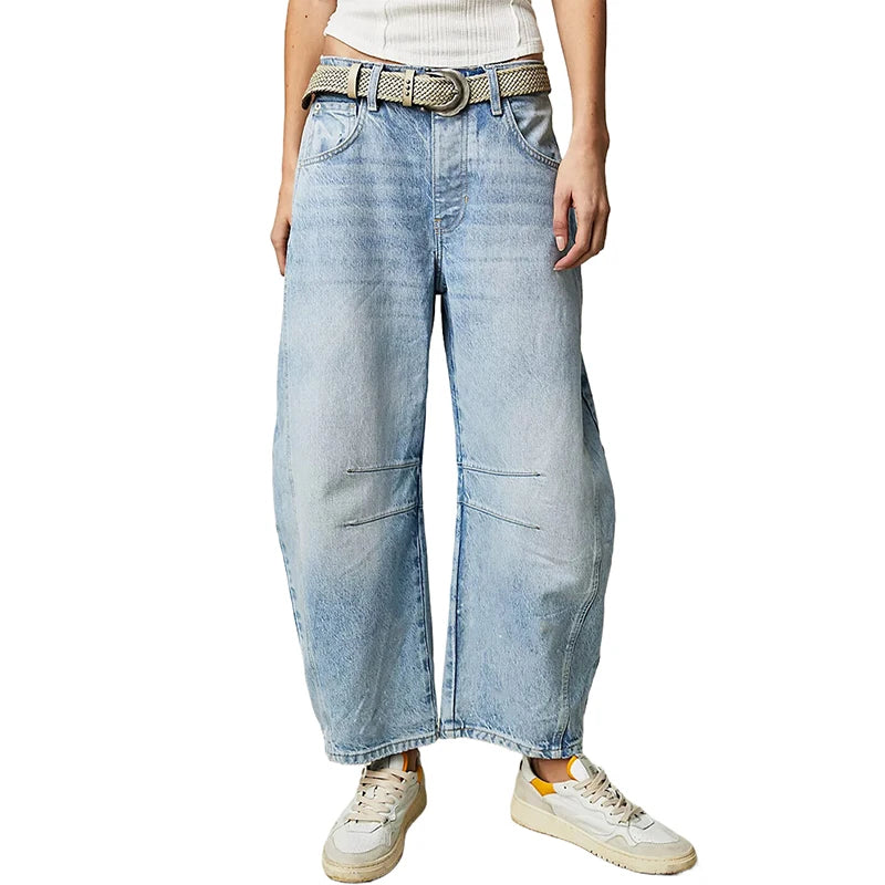Eva Mid Rise Barrel Jean