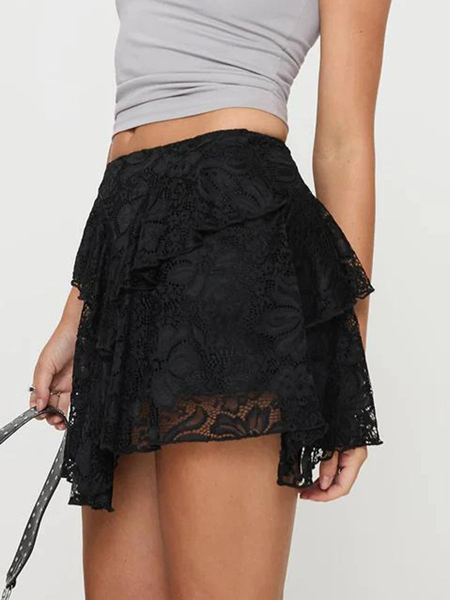 Ruffle Pleated Mini Skirt