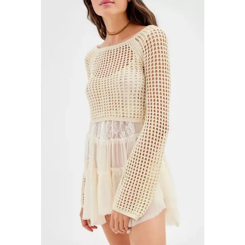 Colorblock Cutout Crop Top