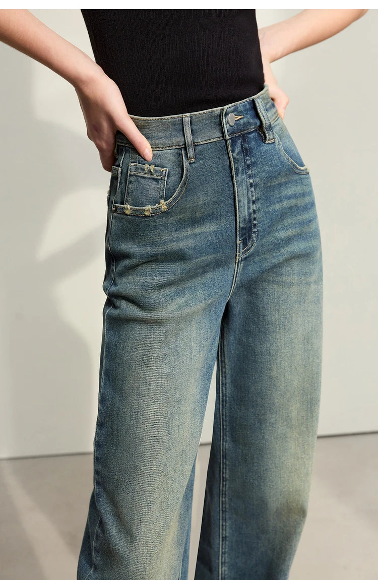 Light Washed Slouchy Straight Jean