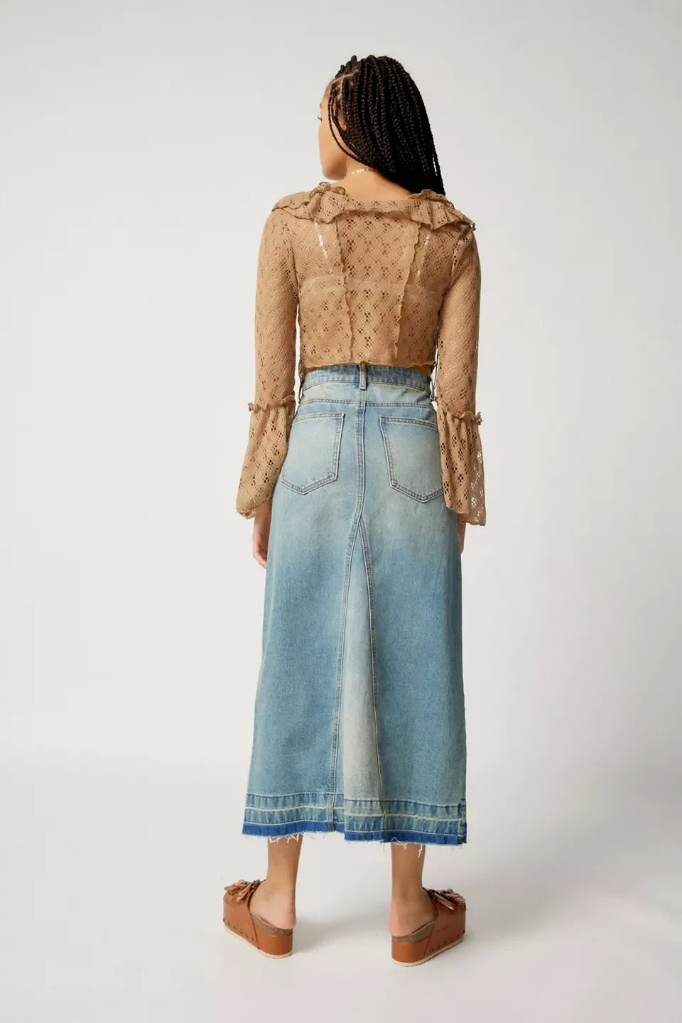 Serena Slit Denim Maxi Skirt