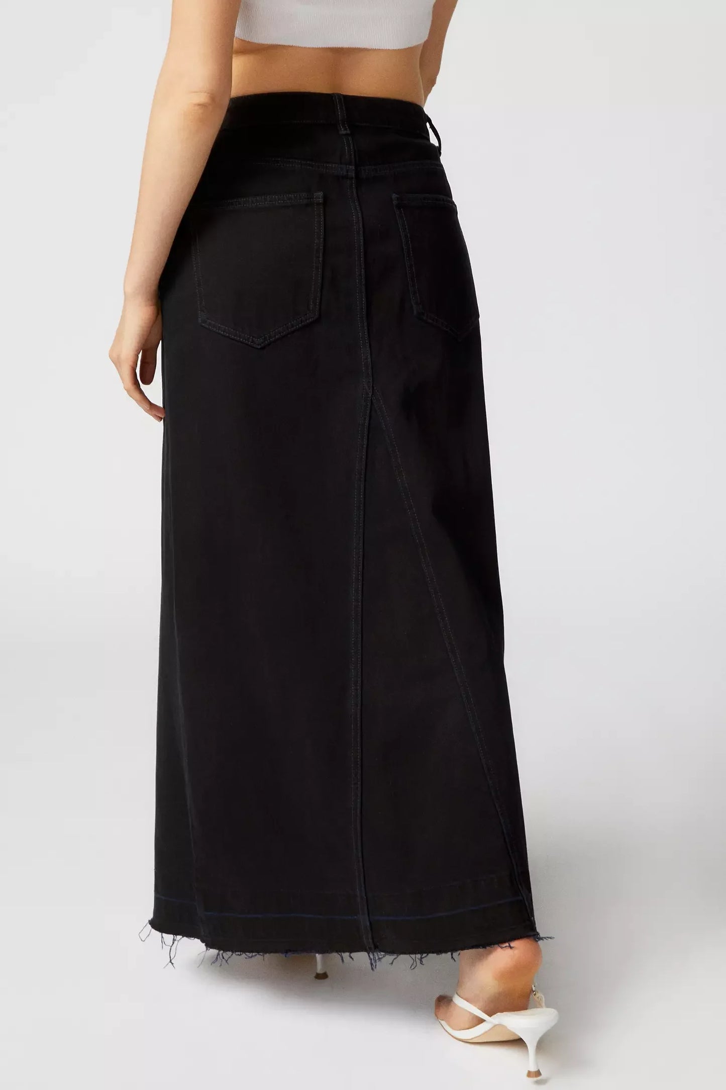Serena Slit Denim Maxi Skirt