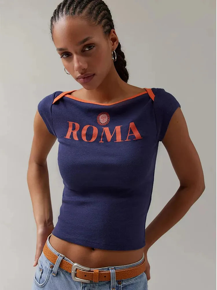 Hip-Hop Letter Print Blouse