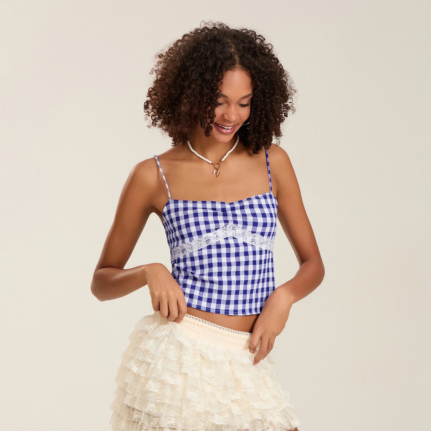 Spaghetti Strap Plaid Camisole