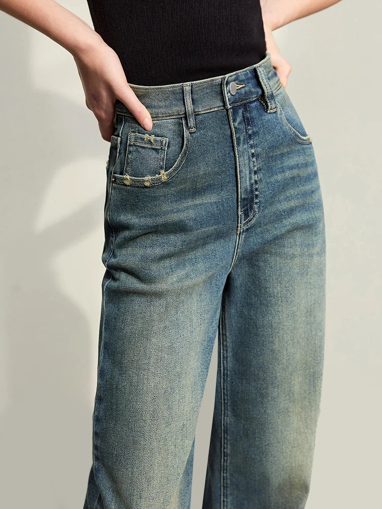 Light Washed Slouchy Straight Jean