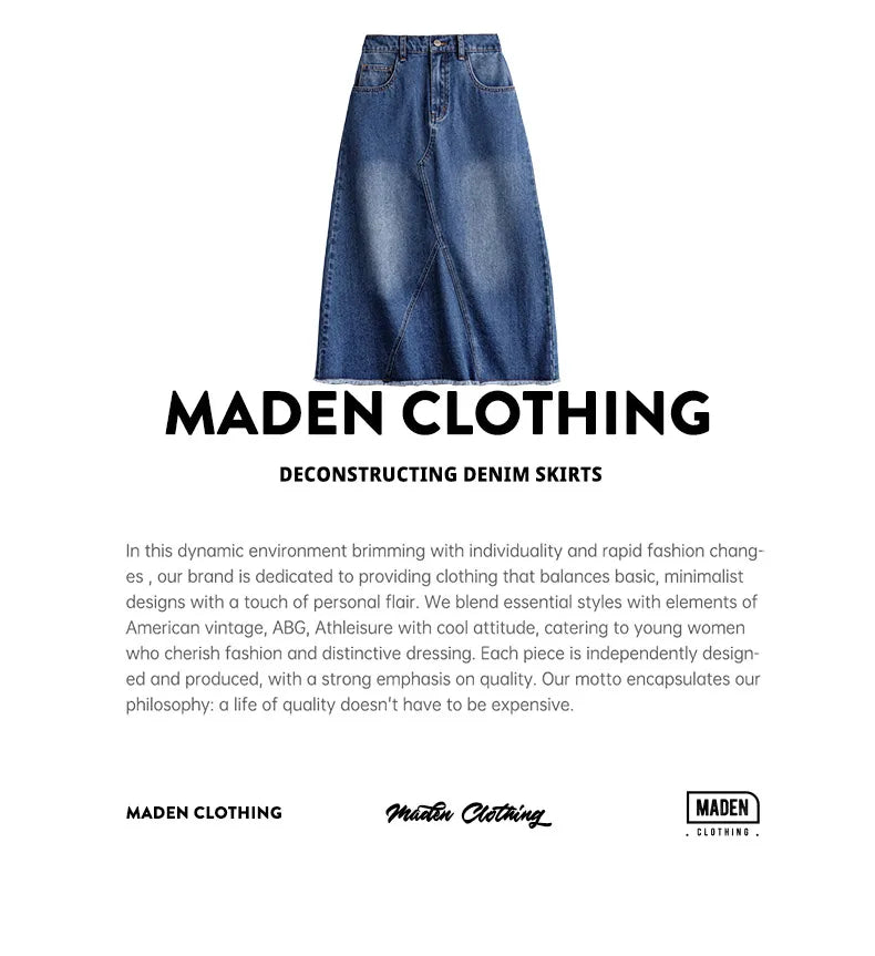 Blue Asymmetrical Denim Skirt