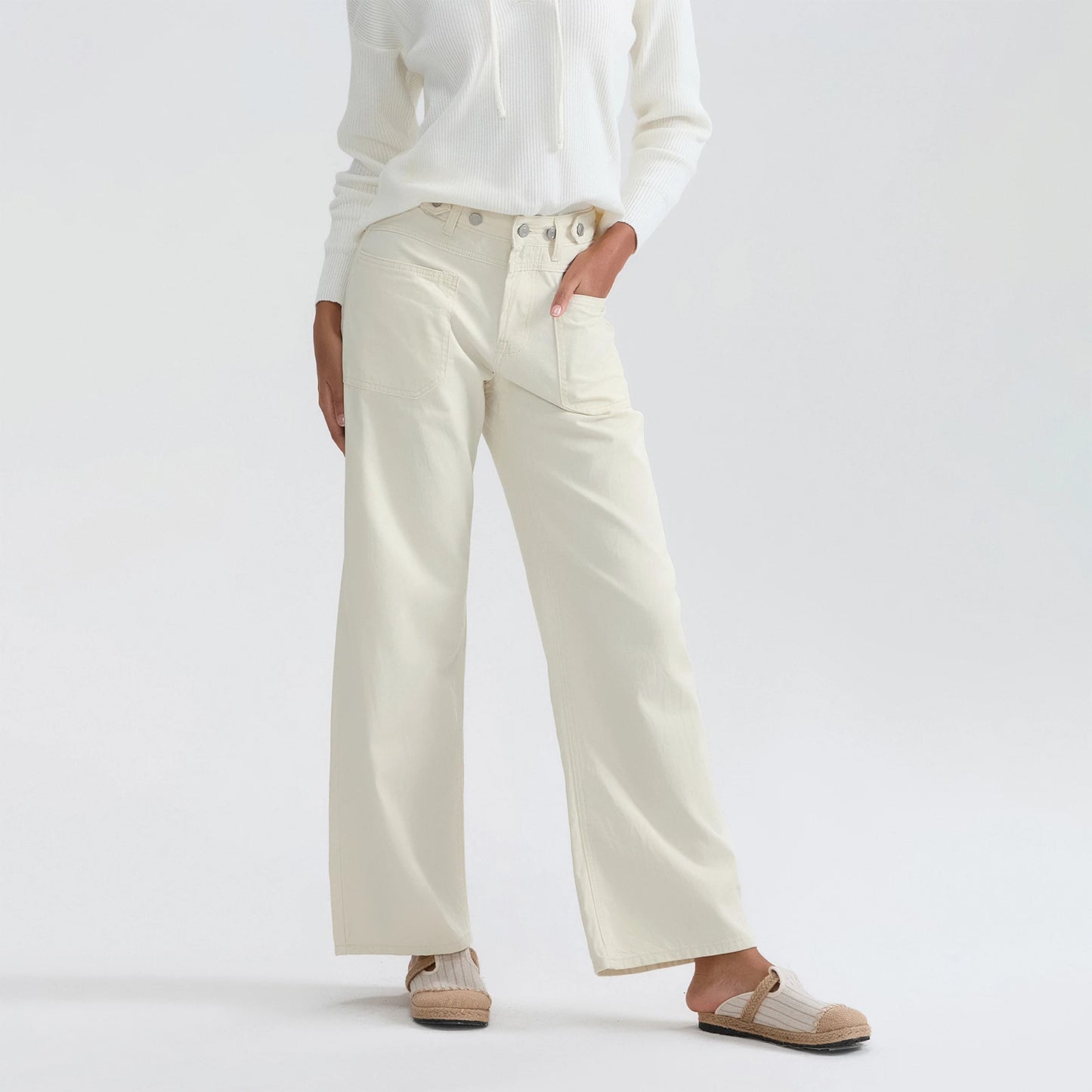 High Waist Wide Leg Denim Pants