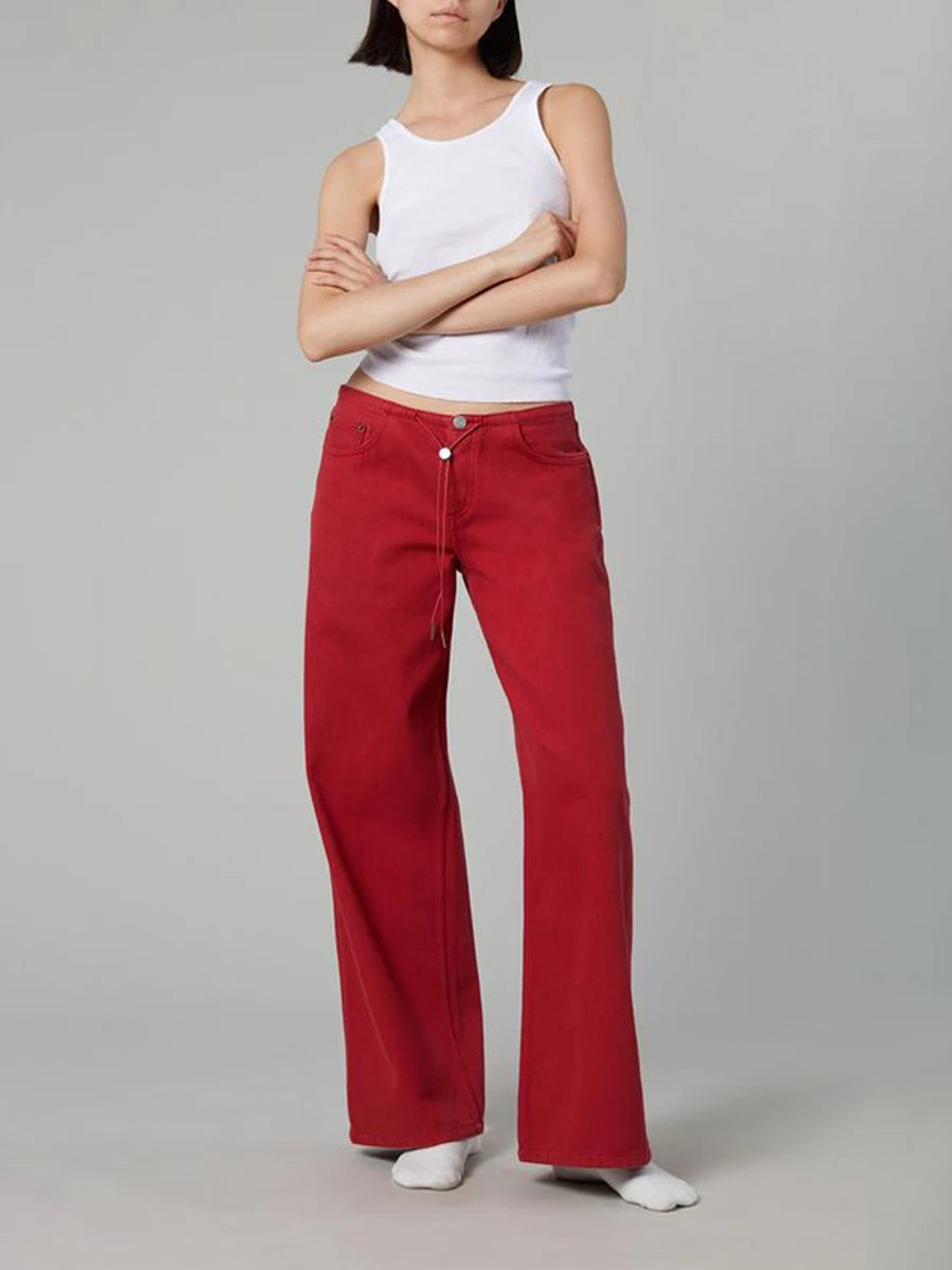 Women’s Drawstring Loose Fit Jeans