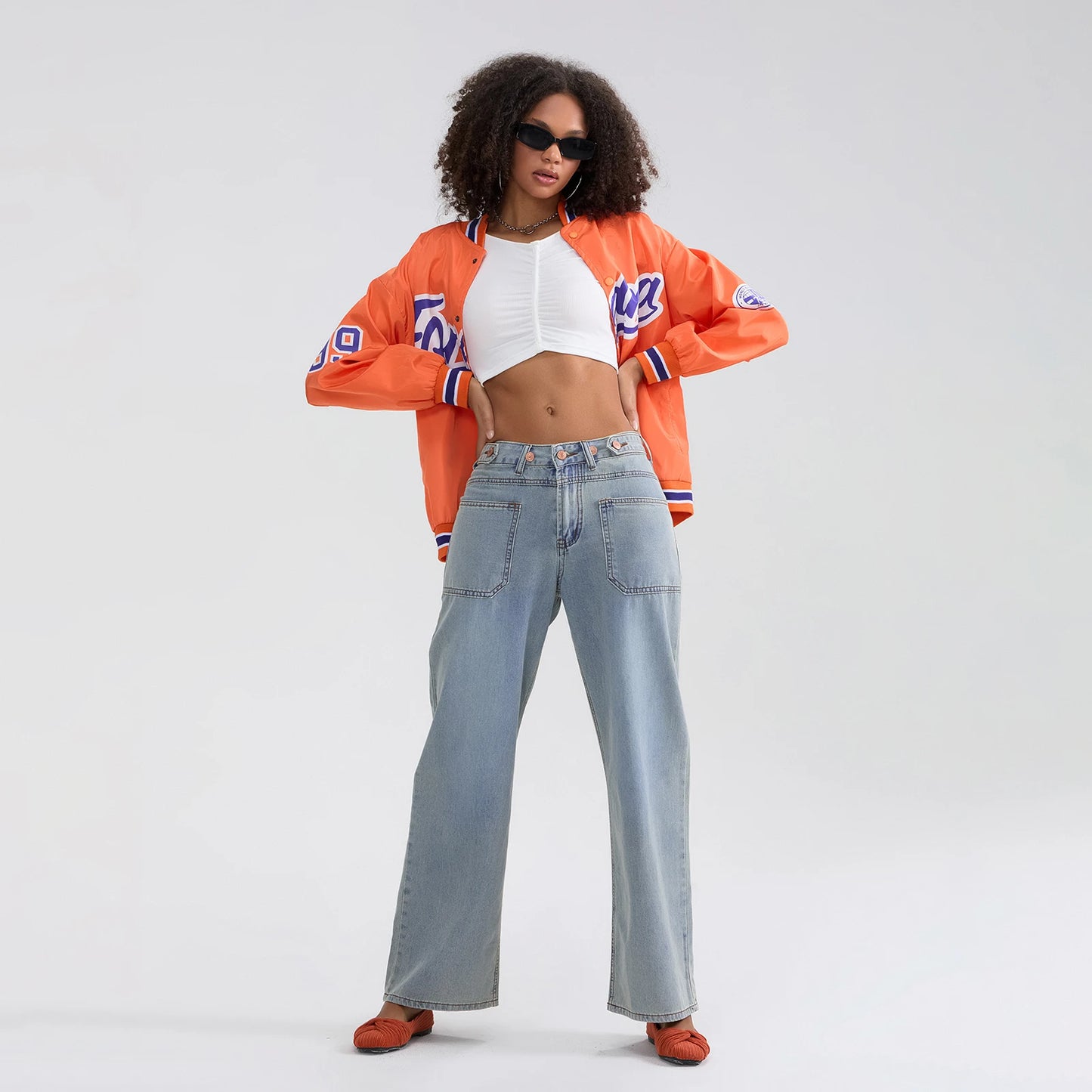 High Waist Wide Leg Denim Pants