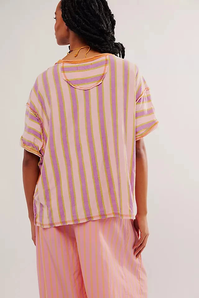 Color Pop Stripe Tee Top