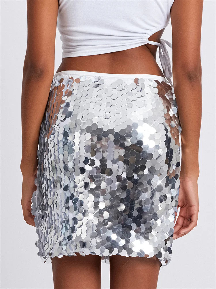 Glitter Sequin Mini Skirts