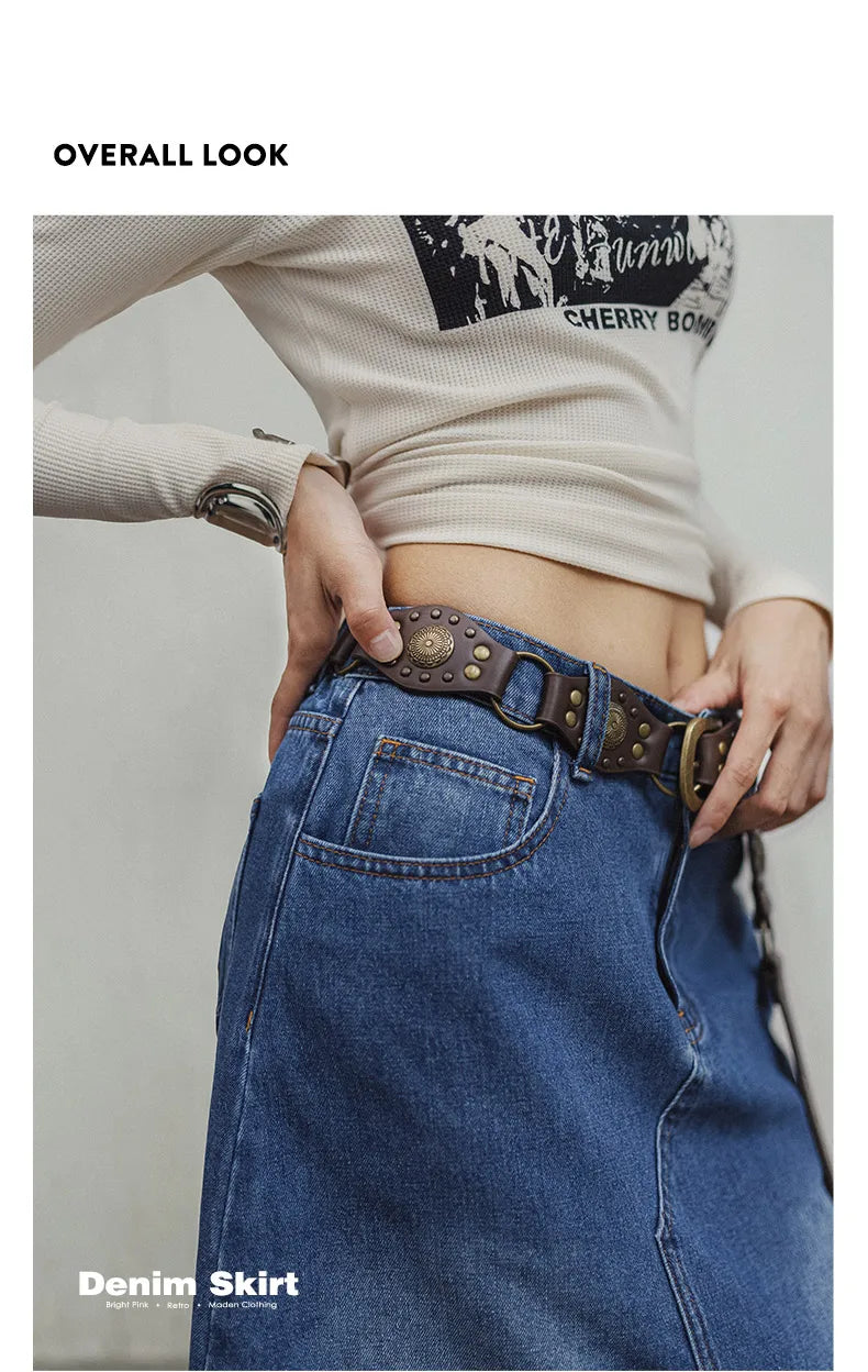 Blue Asymmetrical Denim Skirt