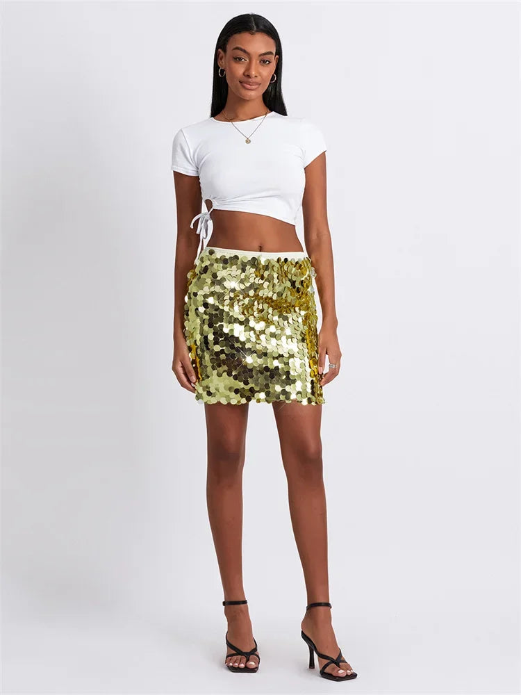 Glitter Sequin Mini Skirts