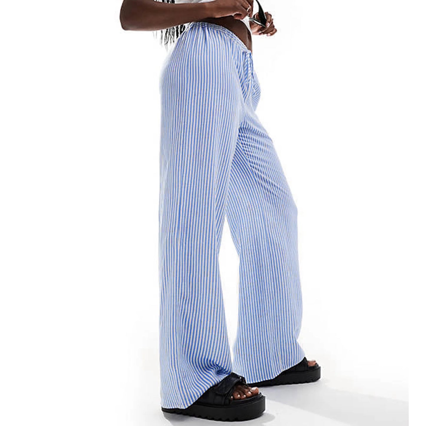 Casual Striped Straight Leg Pants
