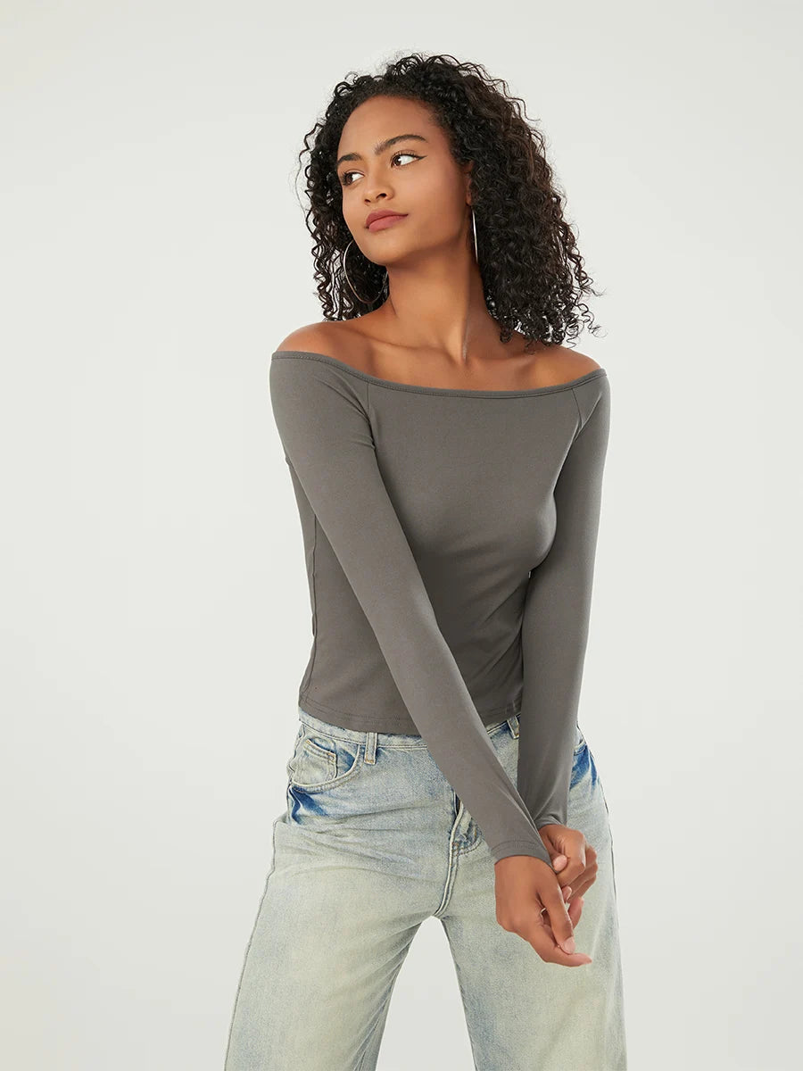 Long-Sleeve Off-the-Shoulder PlushSoft Top