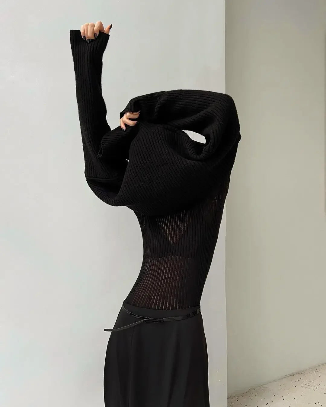 Long Sleeve triped See Through top