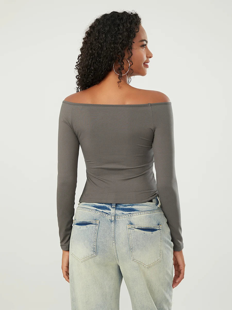 Long-Sleeve Off-the-Shoulder PlushSoft Top