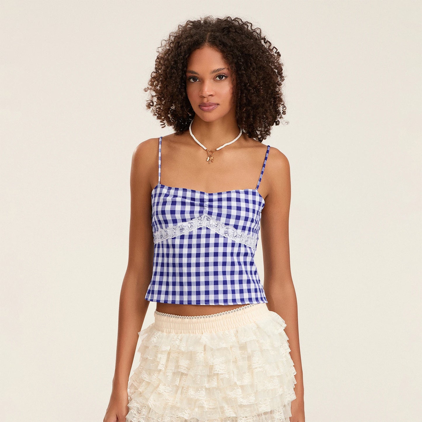 Spaghetti Strap Plaid Camisole