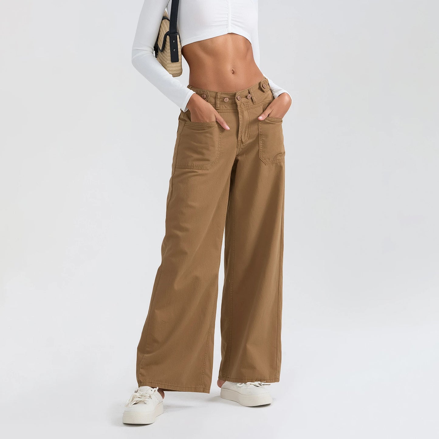 High Waist Wide Leg Denim Pants