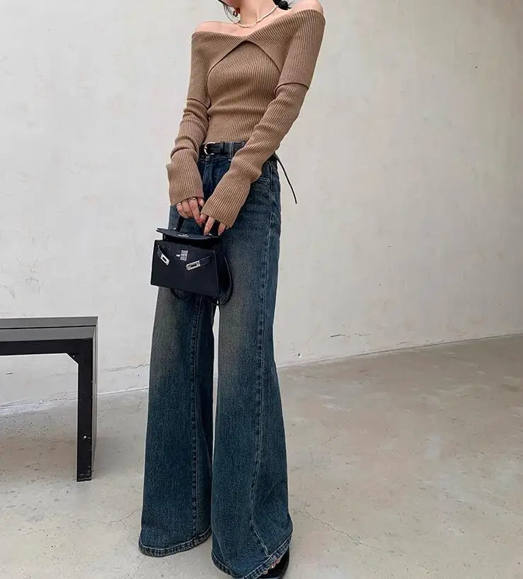 Ladies Wide Leg Jeans