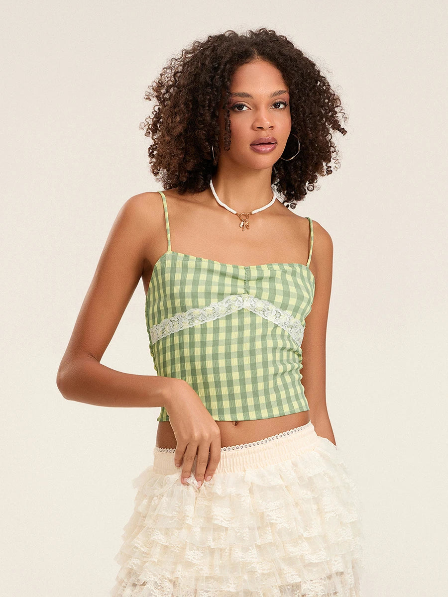 Spaghetti Strap Plaid Camisole