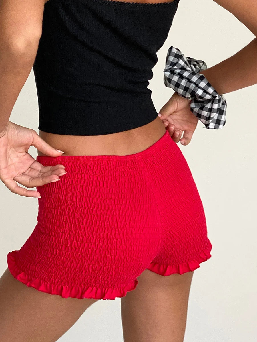 Colored Shirred Bloomer Shorts