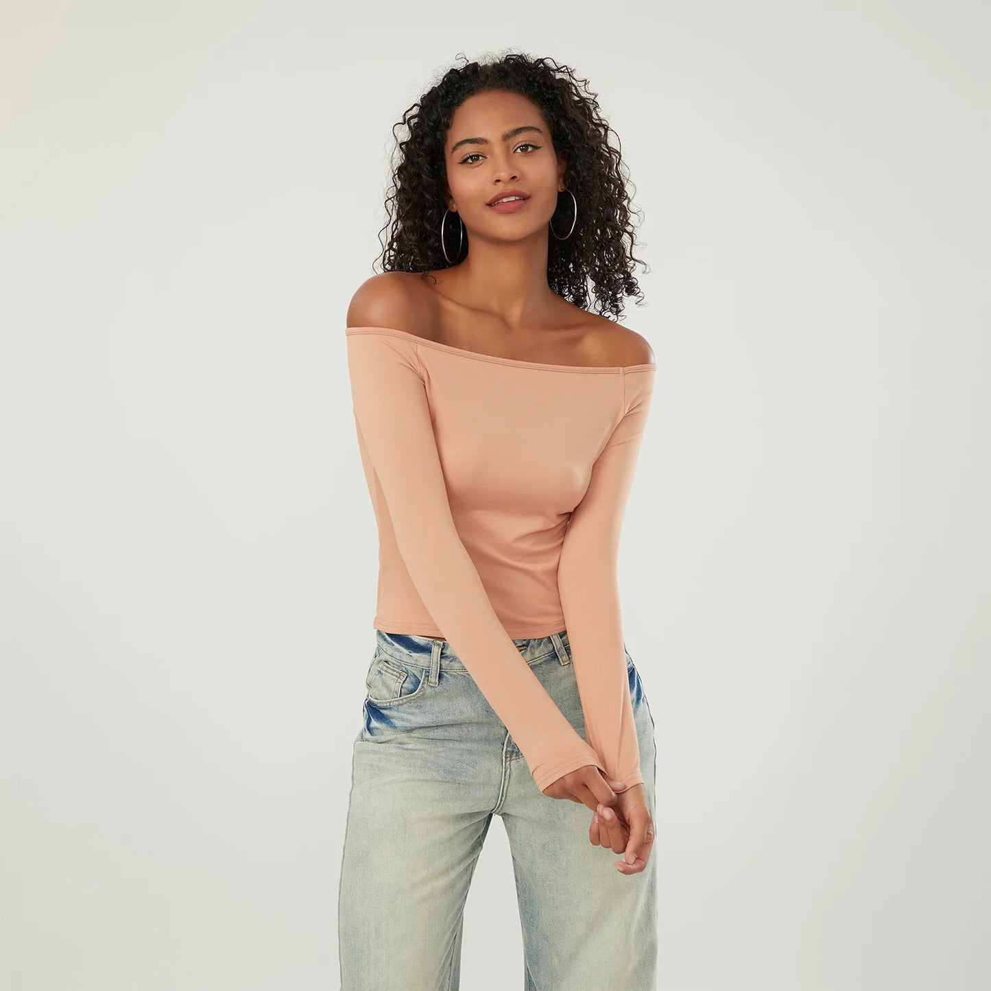 Long-Sleeve Off-the-Shoulder PlushSoft Top