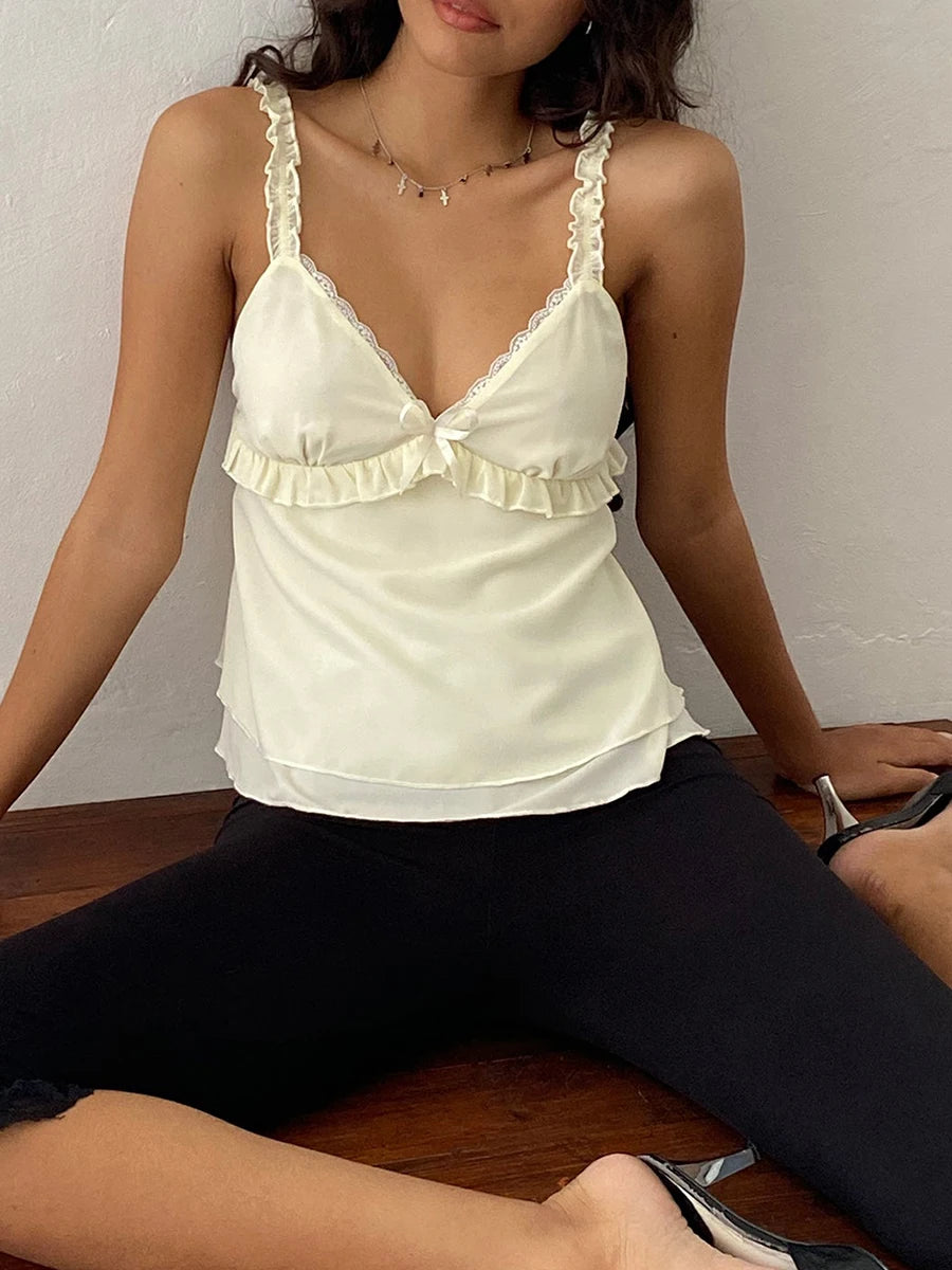 Ruffle Camisole Crop Top