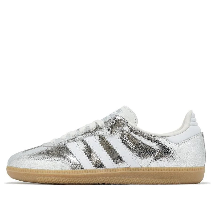 adidas Samba OG Silver Metallic Cracked Leather
