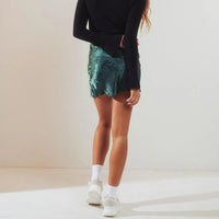 Floral Mini Satin Skirt
