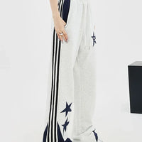 Wide Leg Stars Striped Sweatpants
