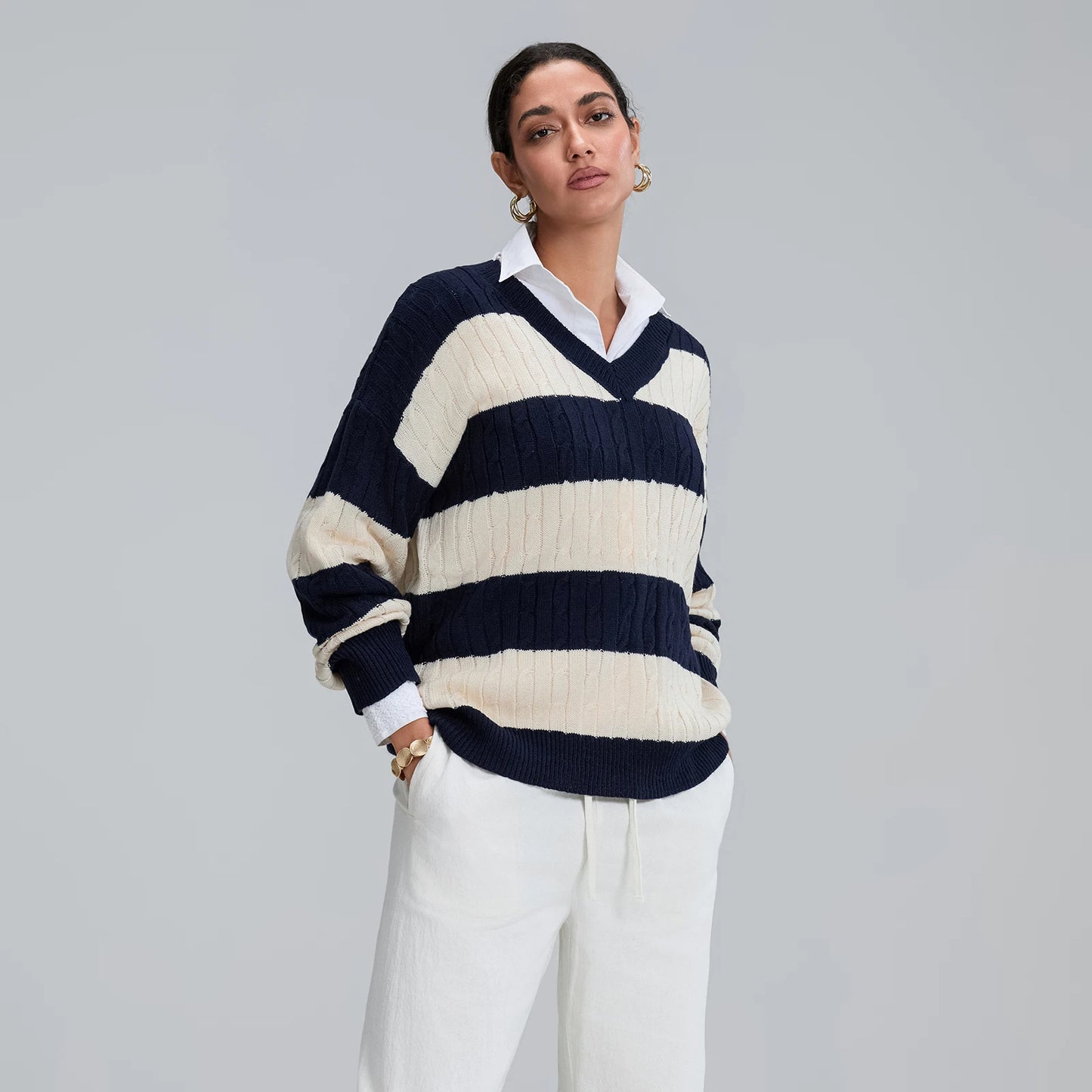 Oversized Crew Neck Pullover Sweater