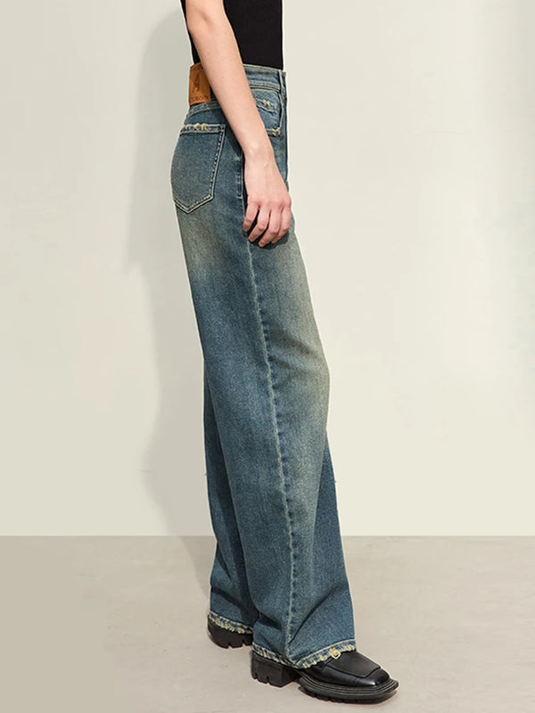 Light Washed Slouchy Straight Jean