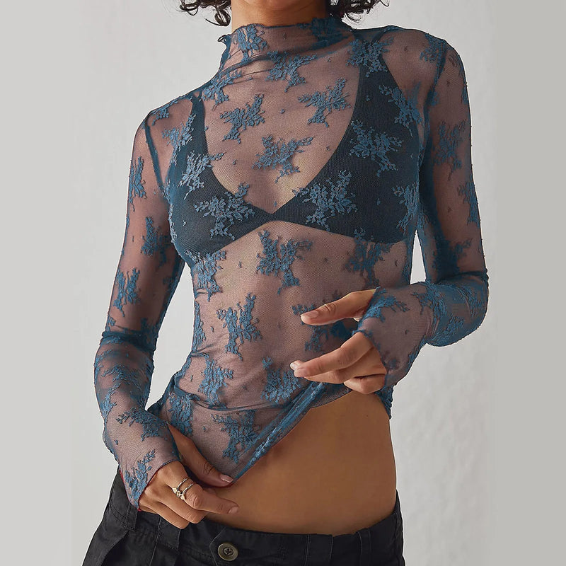 Long Sleeve Floral Lace Top