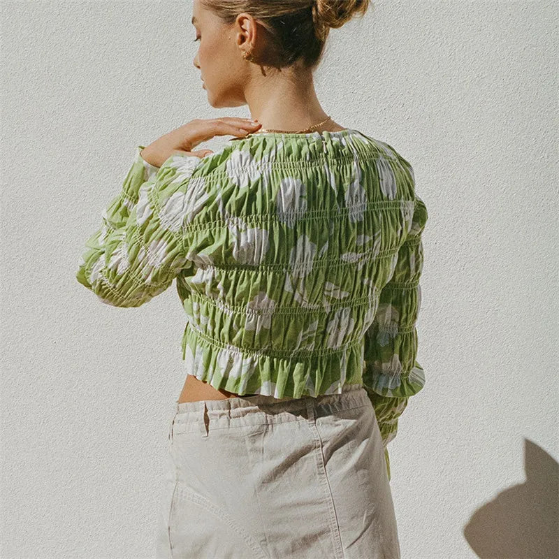 Stylish Long Sleeve Mesh Sheer Slim Top