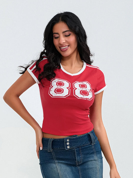 Babe  V Neck Tee