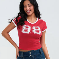 Babe  V Neck Tee