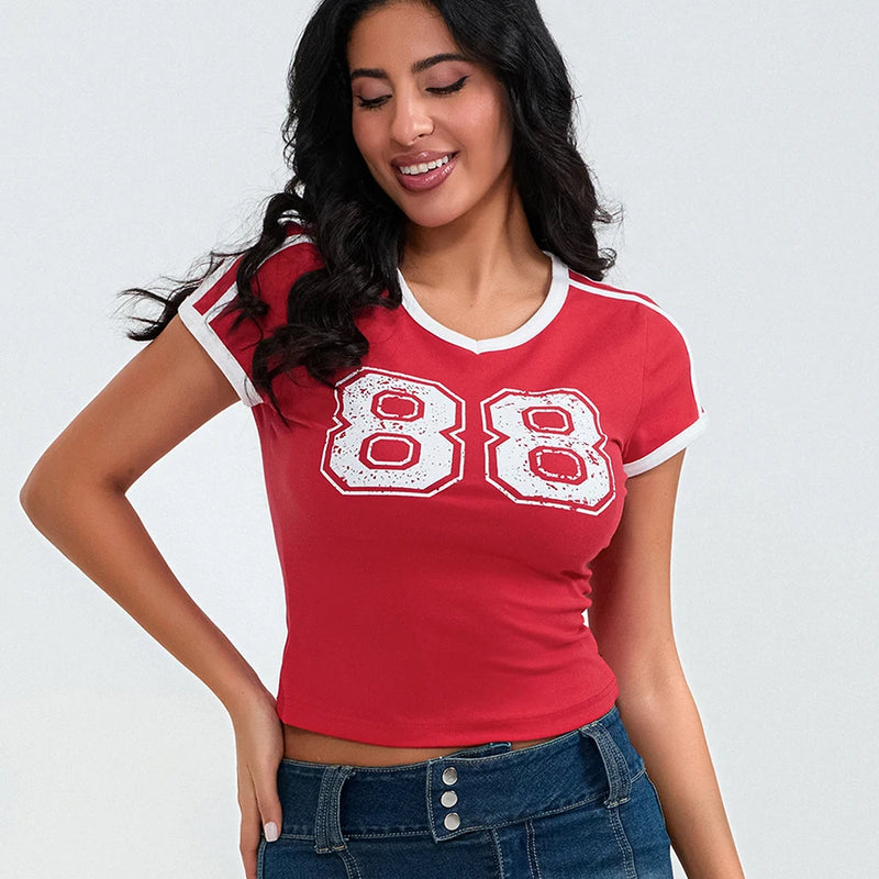 Babe  V Neck Tee
