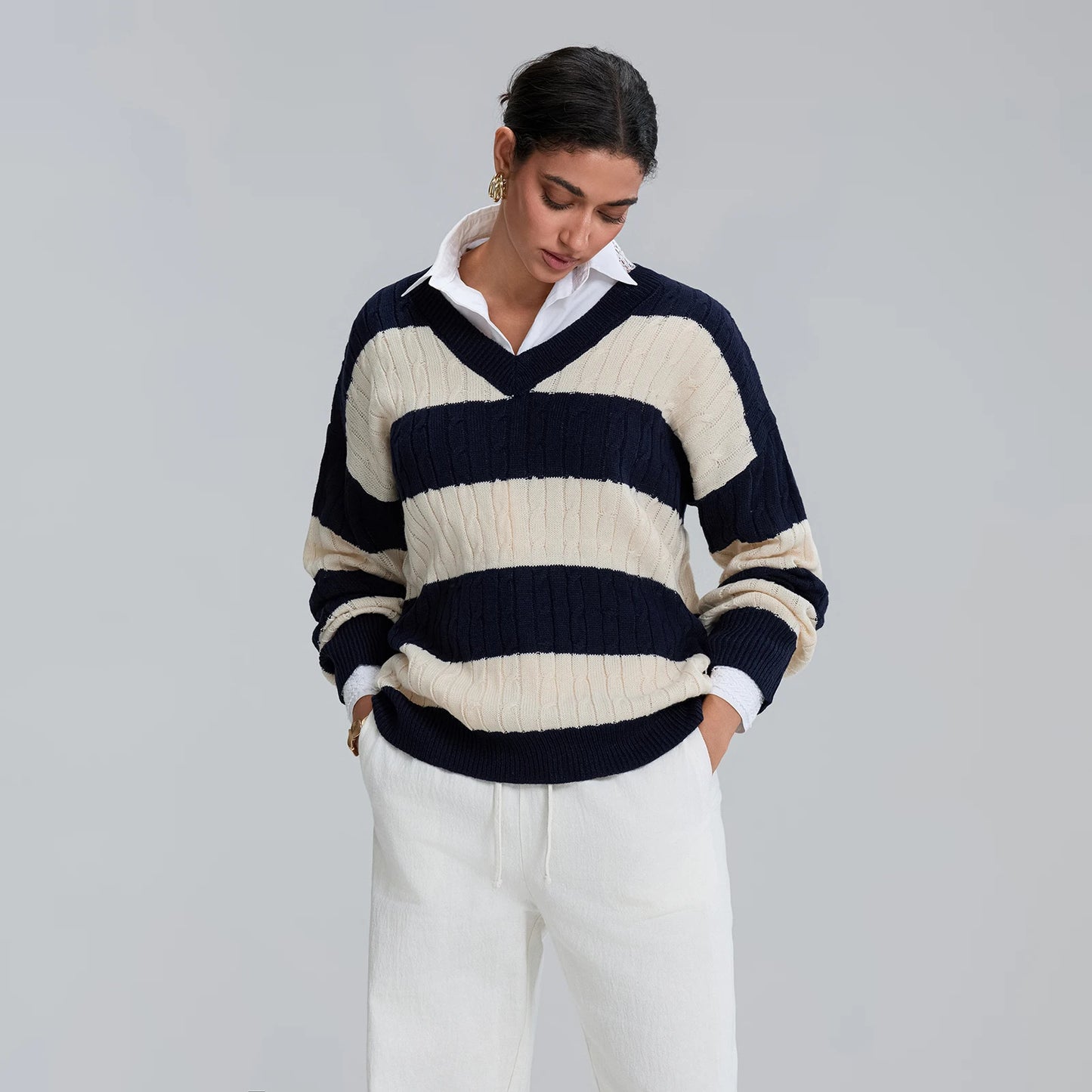 Oversized Crew Neck Pullover Sweater