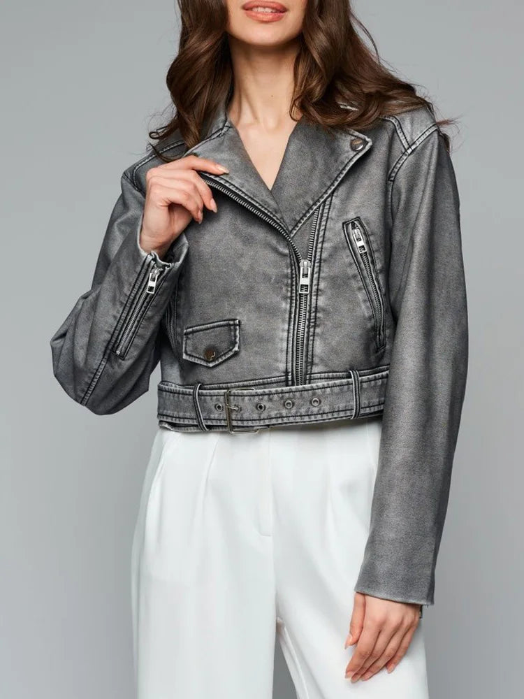 Vanessa Faux Leather Car Jacket