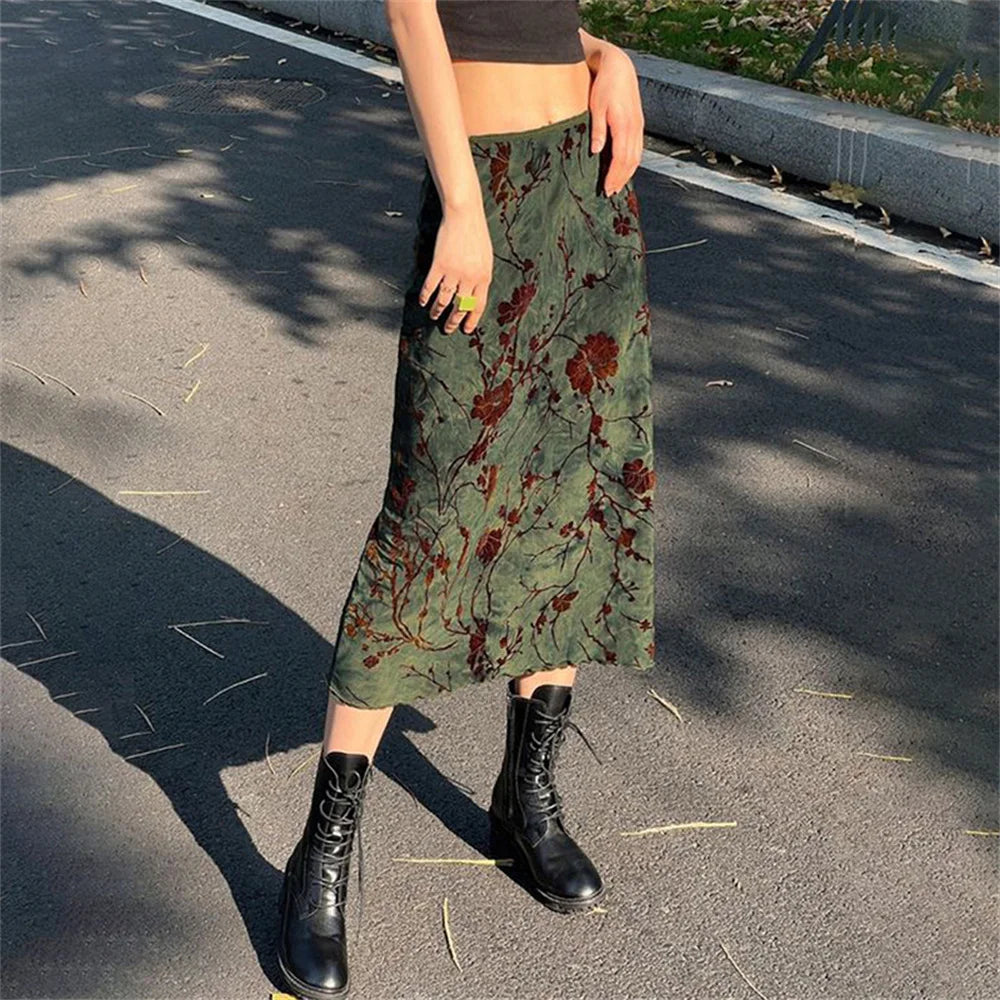 Midi Floral Holiday Skirt