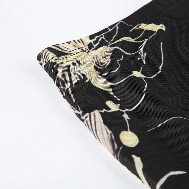 Floral Print Low Rise Long Skirt