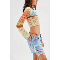 Colorblock Cutout Crop Top