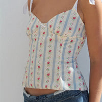 Floral Print V Neck Cami Top