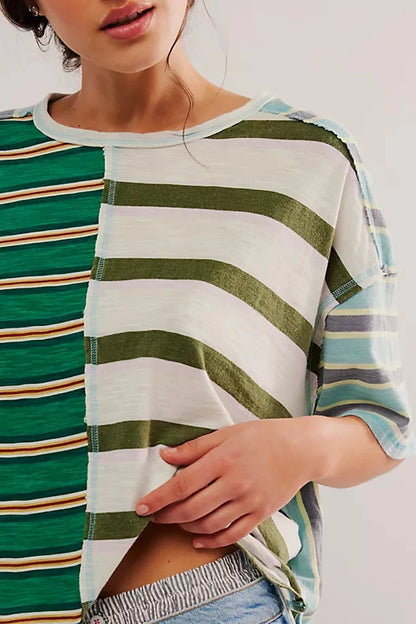 Color Pop Stripe Tee Top