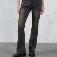 Grunge Fairycore Embroidered Jeans