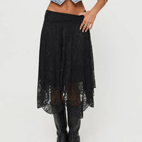 Blue Harriet Asymmetrical Lace Skirt