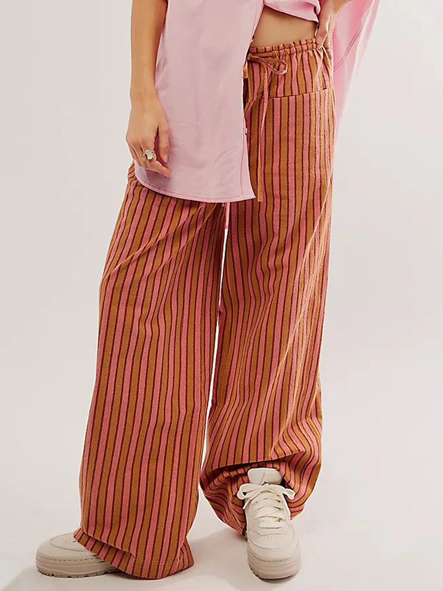 Women’s Baggy Striped Wide Leg Pants